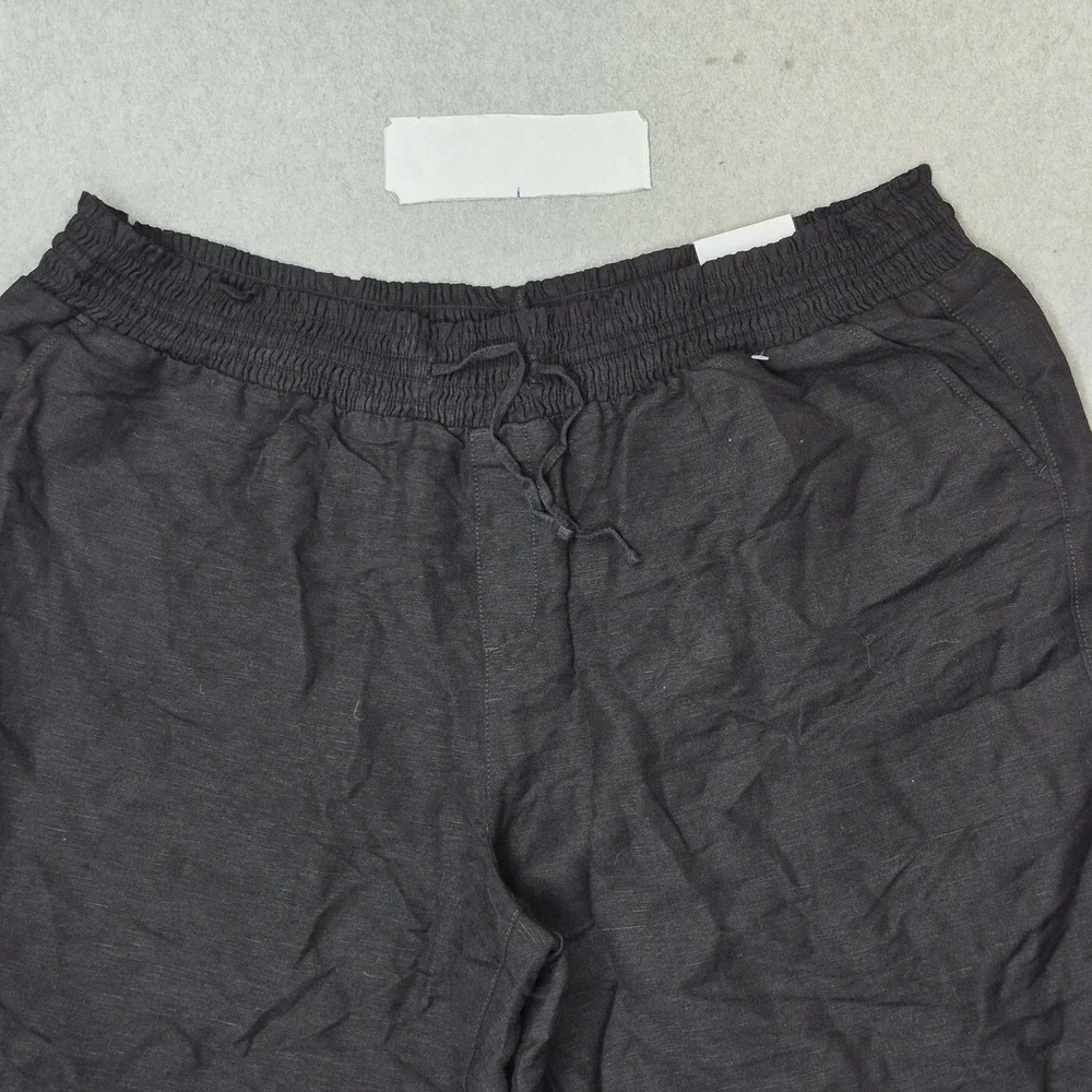 Lane Bryant Women Pants 22/24 Black Linen Wide Leg Baggy Coastal Beach NWT
